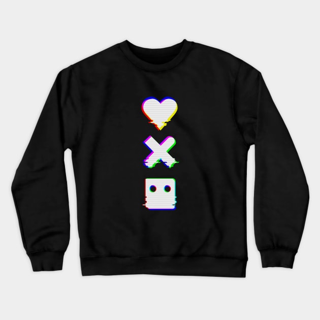 Love Death Robots Inspired Digital Glitch Vertical Crewneck Sweatshirt by teresacold